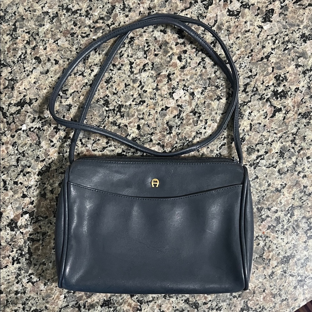 Etienne Aigner Black Leather Shoulder Bag